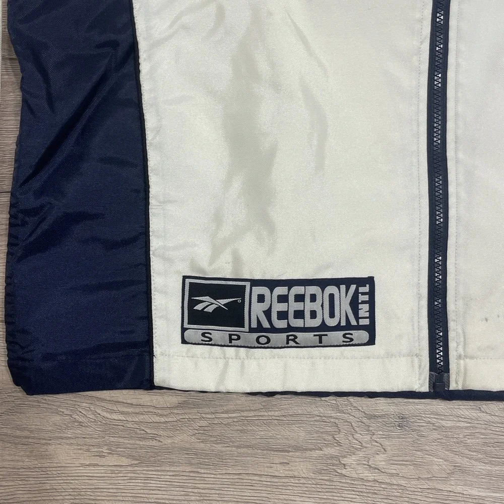 Vintage Reebok Men's Large Long Sleeve White Jacket Medium Logo Spellout